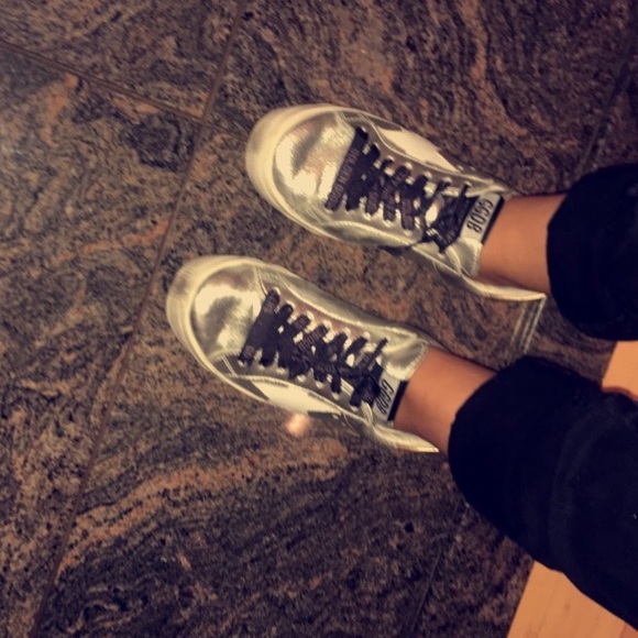 Golden Goose “May” Metallic Leather Sneakers - Picture 8 of 8